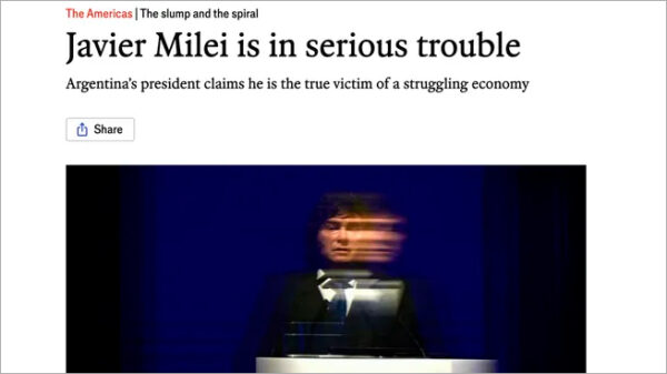 The Economist advirtió que Javier Milei está en “serios problemas”