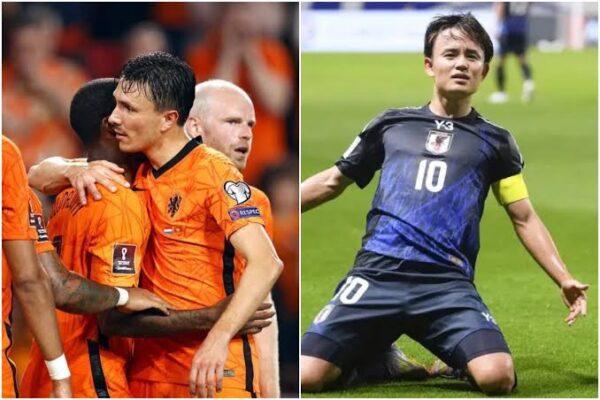 De cabeza: Japón empató 2 a 2 a Países Bajos en el partido del grupo F