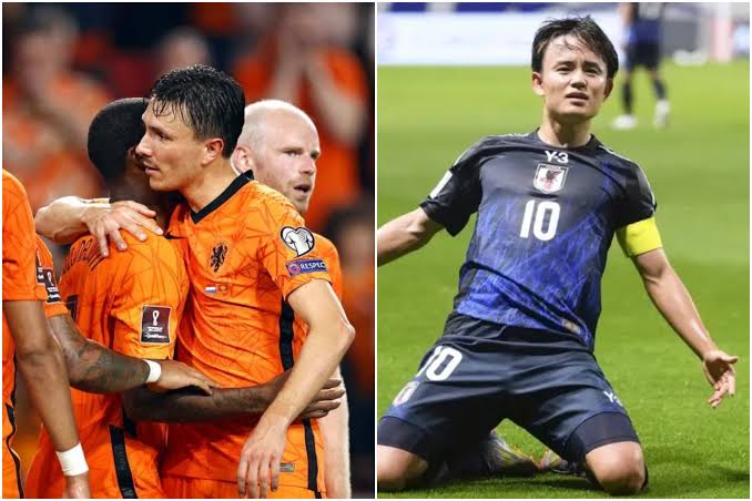 De cabeza: Japón empató 2 a 2 a Países Bajos en el partido del grupo F
