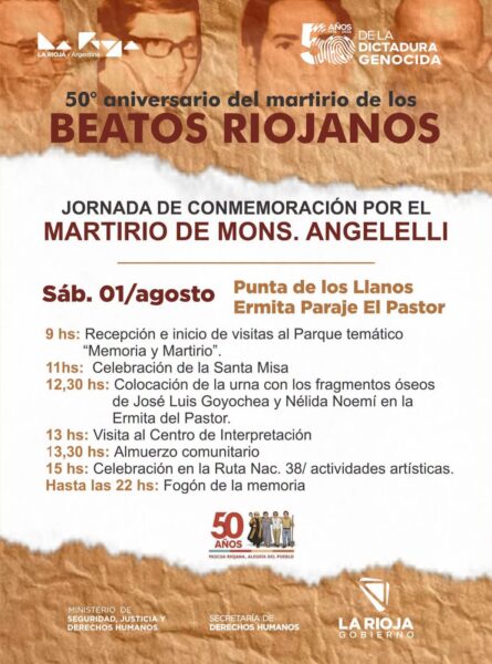A 50 años del martirio de Enrique Angelelli, La Rioja será escenario de una multitudinaria conmemoración nacional